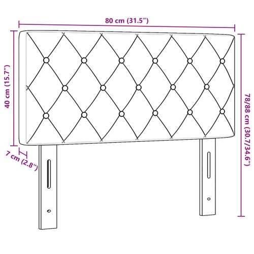 Naslon za glavu s kristalnim gumbima tufted crni 80 cm baršun Cijena
