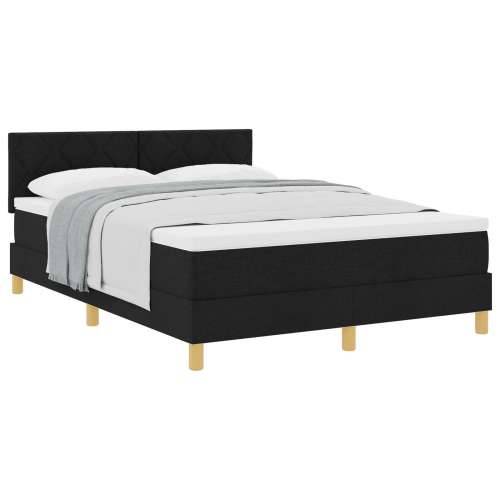 Box Spring krevet s madracem Crni 140x200 cm Tkanina Cijena