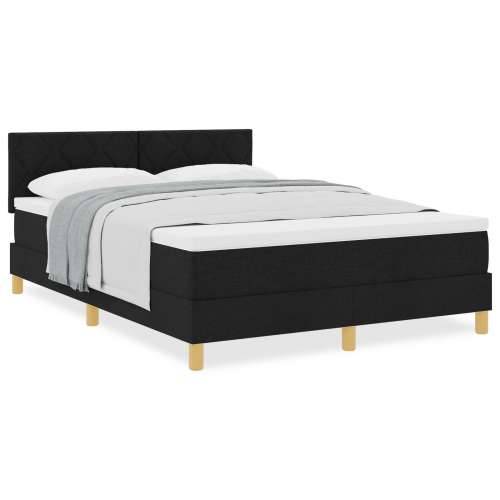 Box Spring krevet s madracem Crni 140x200 cm Tkanina Cijena