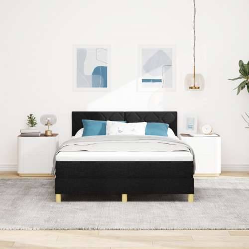 Box Spring krevet s madracem Crni 140x200 cm Tkanina Cijena