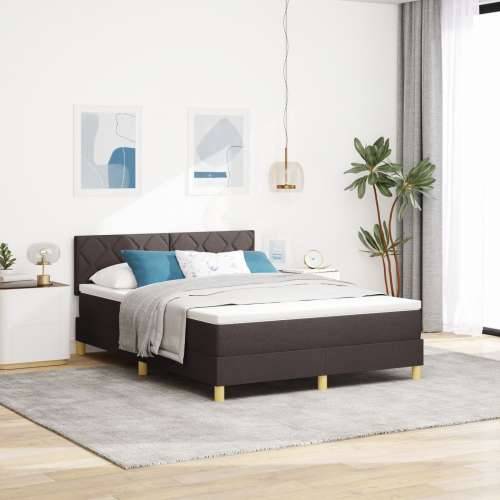 Krevet s box springom i madracem tamnosmeđa 140x200 cm tkanina Cijena