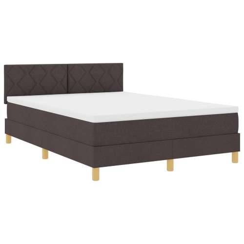 Krevet s box springom i madracem tamnosmeđa 140x200 cm tkanina Cijena
