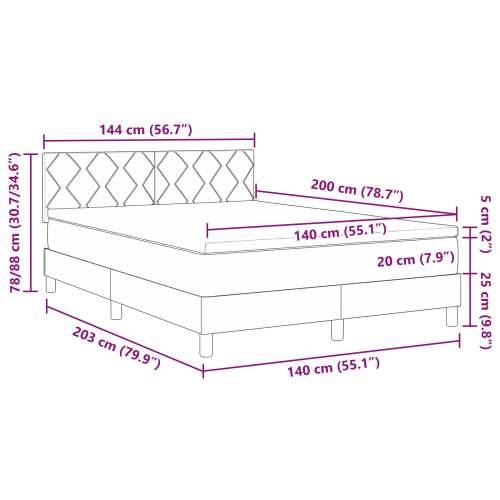 Krevet s box springom i madracem tamnosmeđa 140x200 cm tkanina Cijena