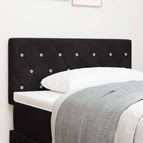 Headboard s kristalnim gumbima, crna, 90 cm, baršun Cijena