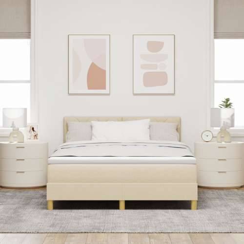 Krevet s kutijom s madracem Krem 140x200 cm Tkanina Cijena