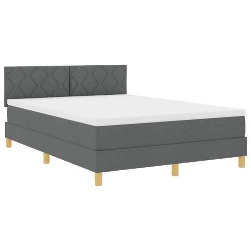 Krevet s box springom s madracem Tamno siva 160x200 cm Tkanina Cijena