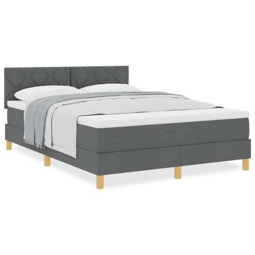 Krevet s box springom s madracem Tamno siva 160x200 cm Tkanina Cijena