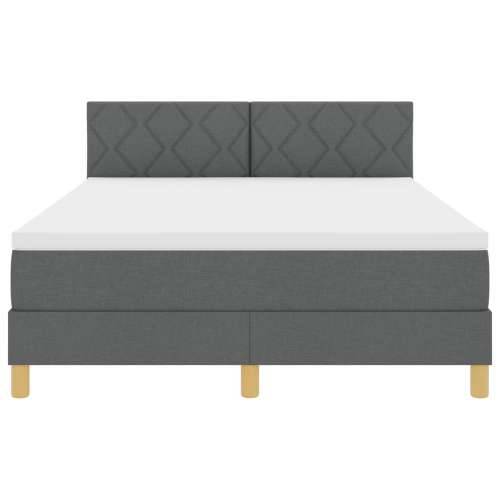 Krevet s box springom s madracem Tamno siva 160x200 cm Tkanina Cijena