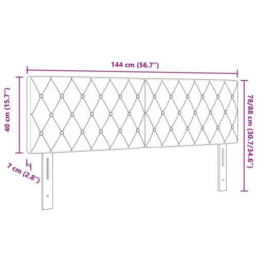 Naslon za glavu s kristalnim dugmadi, tamno siva, 140 cm, baršun Cijena