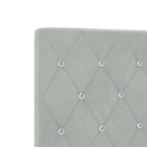 Naslon za glavu s kristalnim dugmadi, tufted, svjetlosiva 160 cm, baršun Cijena
