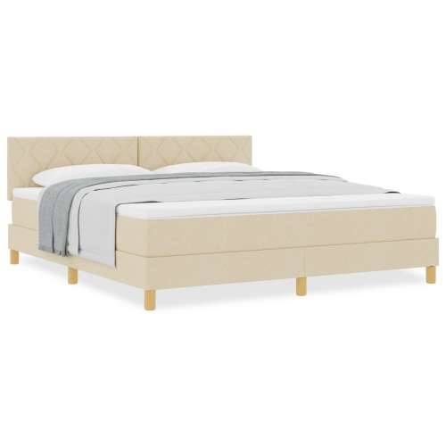Box Spring Krevet s Madracem Krem 180x200 cm Tkanina Cijena