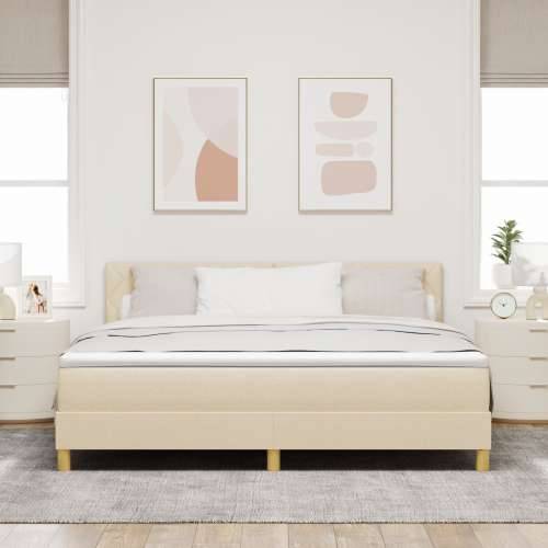 Box Spring Krevet s Madracem Krem 180x200 cm Tkanina Cijena