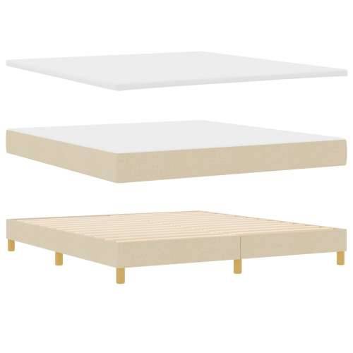 Box Spring Krevet s Madracem Krem 180x200 cm Tkanina Cijena