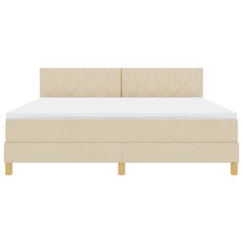 Box Spring Krevet s Madracem Krem 180x200 cm Tkanina Cijena