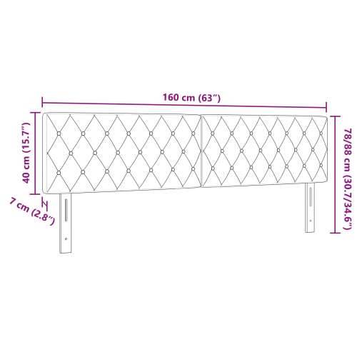 Naslon za glavu s kristalnim dugmadi, tamnoplavi, 160 cm, baršun Cijena