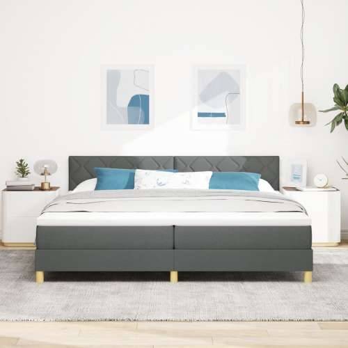 Box Spring krevet s madracem tamno siva 200x200 cm tkanina Cijena