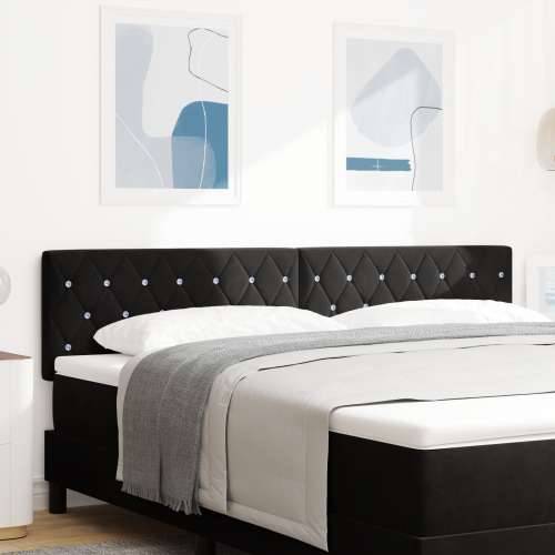 Uzglavlje s Kristalnim Gumbima Crno 180 cm Velur Cijena