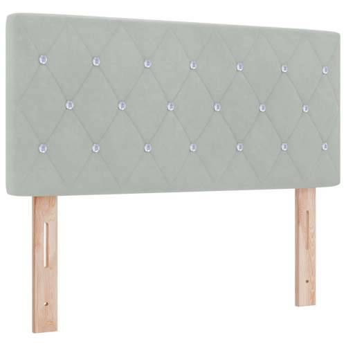 Box Spring Krevet s Madracem Svjetlosiva Jednokrevetna Baršun Cijena
