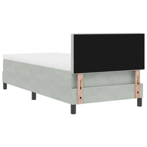 Box Spring Krevet s Madracem Svjetlosiva Jednokrevetna Baršun Cijena