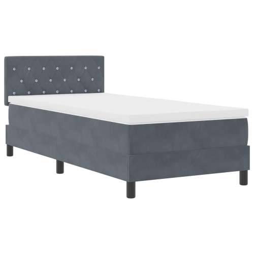 Box Spring Krevet s Madracem Tamno Sivi 90x200 cm Baršun Cijena