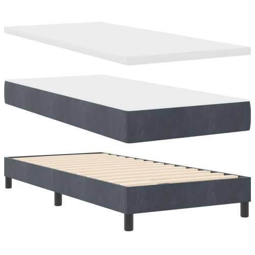 Box Spring Krevet s Madracem Tamno Sivi 90x200 cm Baršun Cijena
