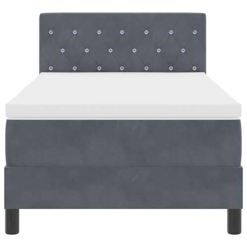 Box Spring Krevet s Madracem Tamno Sivi 90x200 cm Baršun Cijena