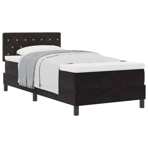 Box Spring Krevet s Madracem Crni 90x200 cm Baršun Cijena
