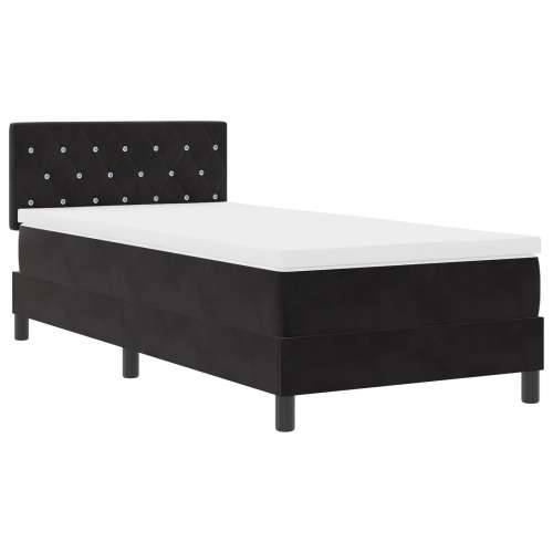 Box Spring Krevet s Madracem Crni 90x200 cm Baršun Cijena