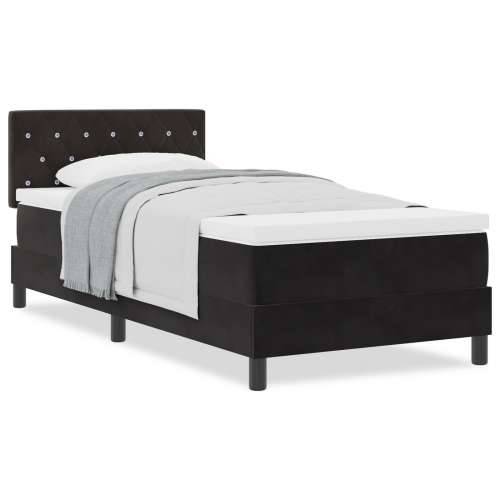 Box Spring Krevet s Madracem Crni 90x200 cm Baršun Cijena