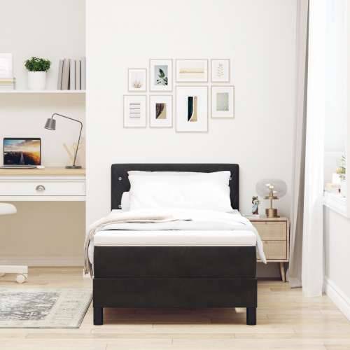 Box Spring Krevet s Madracem Crni 90x200 cm Baršun Cijena
