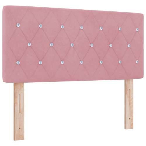 Box Spring Krevet s Matracem Roza 90x200 cm Baršun Cijena