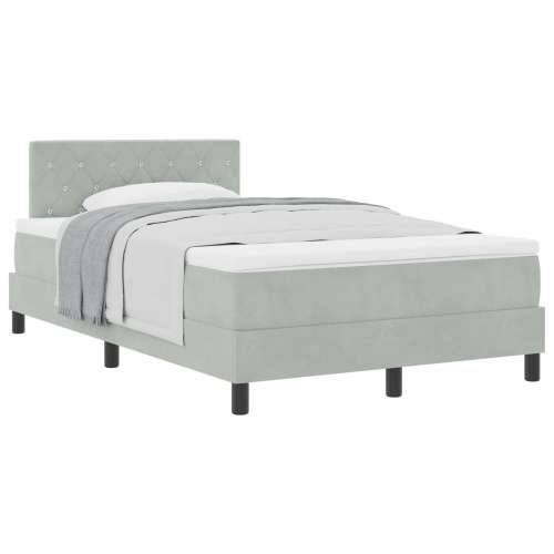Box Spring Krevet s Madracem Svjetlosiva 120x200 cm Baršun Cijena