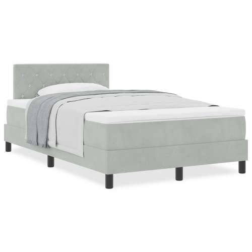 Box Spring Krevet s Madracem Svjetlosiva 120x200 cm Baršun Cijena