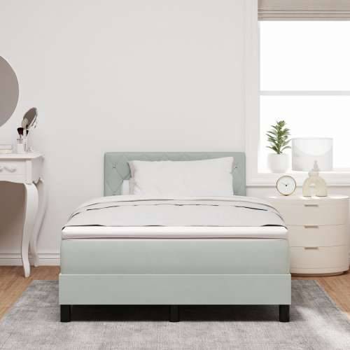 Box Spring Krevet s Madracem Svjetlosiva 120x200 cm Baršun Cijena