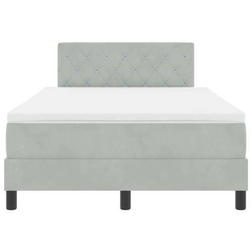 Box Spring Krevet s Madracem Svjetlosiva 120x200 cm Baršun Cijena