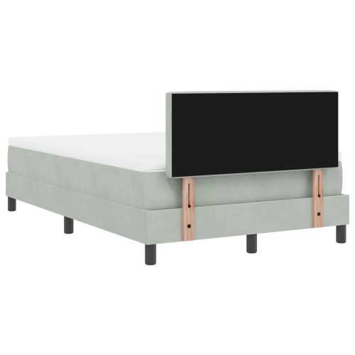 Box Spring Krevet s Madracem Svjetlosiva 120x200 cm Baršun Cijena