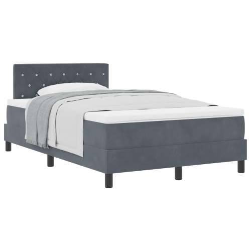 Box Spring Krevet s Madracem Tamno Siva 120x200 cm Baršun Cijena