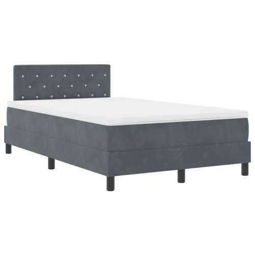 Box Spring Krevet s Madracem Tamno Siva 120x200 cm Baršun Cijena