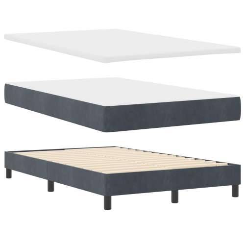 Box Spring Krevet s Madracem Tamno Siva 120x200 cm Baršun Cijena