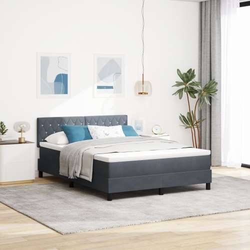 Box Spring Krevet s Madracem Tamno Siva 140x190 cm Baršun Cijena