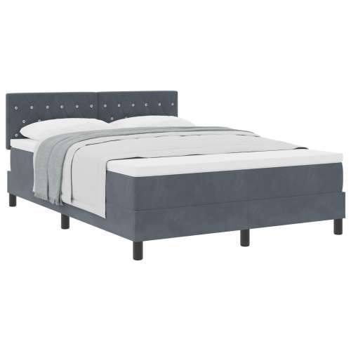 Box Spring Krevet s Madracem Tamno Siva 140x190 cm Baršun Cijena