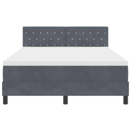 Box Spring Krevet s Madracem Tamno Siva 140x190 cm Baršun Cijena