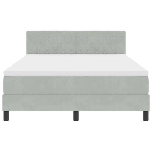 Box Spring Krevet s Madracem Svjetlosiva 140x200 cm Baršun Cijena