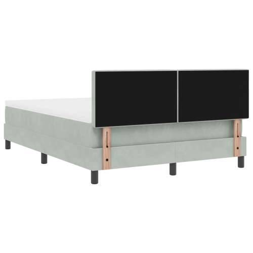 Box Spring Krevet s Madracem Svjetlosiva 140x200 cm Baršun Cijena