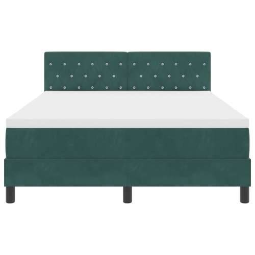 Box Spring Krevet s Madracem Tamnozelena 160x200 cm Baršun Cijena