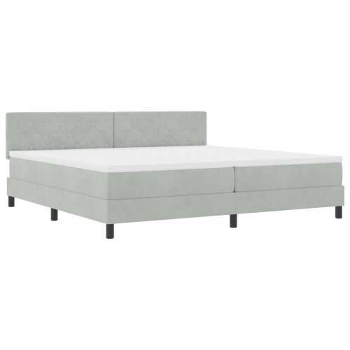Box Spring Krevet s Madracem Svjetlosiva 200x200 cm Baršun Cijena