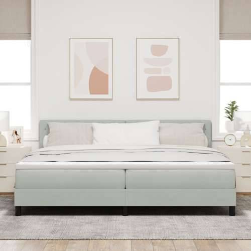 Box Spring Krevet s Madracem Svjetlosiva 200x200 cm Baršun Cijena