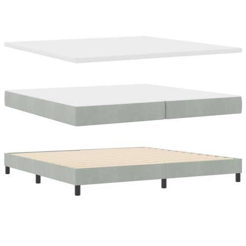 Box Spring Krevet s Madracem Svjetlosiva 200x200 cm Baršun Cijena