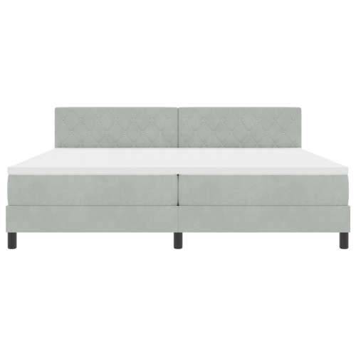 Box Spring Krevet s Madracem Svjetlosiva 200x200 cm Baršun Cijena