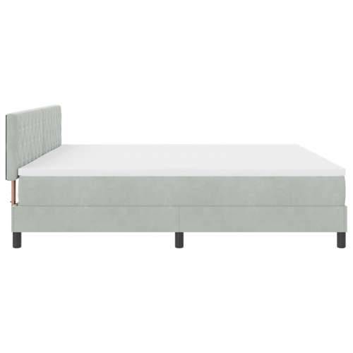 Box Spring Krevet s Madracem Svjetlosiva 200x200 cm Baršun Cijena